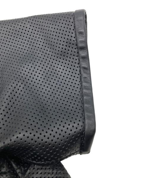 VANSON（バンソン）VANSON (バンソン) パンチングレザー半袖ジップアップシャツ ジャケット ブラック サイズ:XSの古着・服飾アイテム