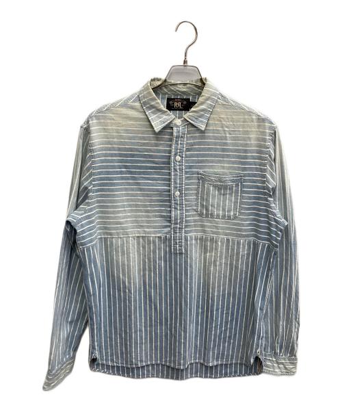 RRL（ダブルアールエル）RRL (ダブルアールエル) プルオーバーシャツ ブルー×ホワイト サイズ:Lの古着・服飾アイテム