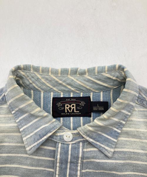 RRL（ダブルアールエル）RRL (ダブルアールエル) プルオーバーシャツ ブルー×ホワイト サイズ:Lの古着・服飾アイテム