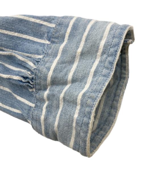 RRL（ダブルアールエル）RRL (ダブルアールエル) プルオーバーシャツ ブルー×ホワイト サイズ:Lの古着・服飾アイテム