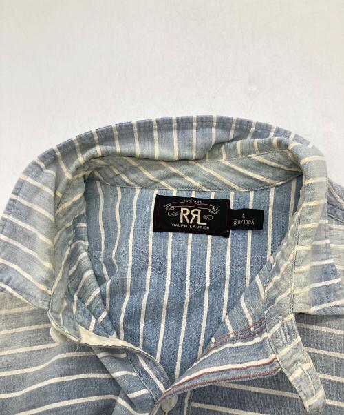 RRL（ダブルアールエル）RRL (ダブルアールエル) プルオーバーシャツ ブルー×ホワイト サイズ:Lの古着・服飾アイテム