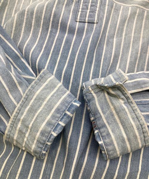 RRL（ダブルアールエル）RRL (ダブルアールエル) プルオーバーシャツ ブルー×ホワイト サイズ:Lの古着・服飾アイテム