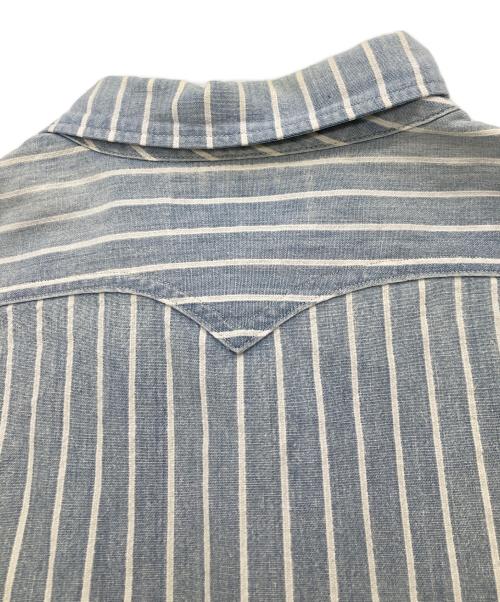 RRL（ダブルアールエル）RRL (ダブルアールエル) プルオーバーシャツ ブルー×ホワイト サイズ:Lの古着・服飾アイテム