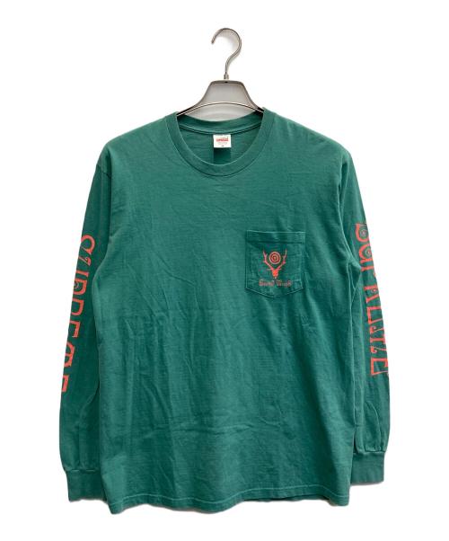 SUPREME（シュプリーム）Supreme (シュプリーム) south2 west8 (サウスツー ウエストエイト) L/S Pocket Tee グリーン サイズ:Mの古着・服飾アイテム