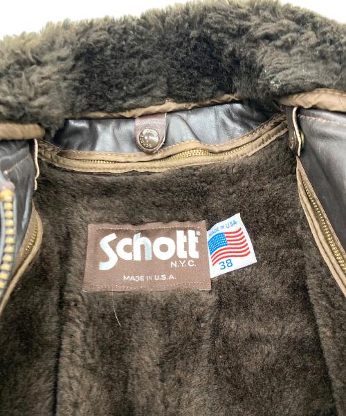 Schott（ショット）Schott (ショット) 184SM A-2 Flight Jacket【USA製】 ブラウン サイズ:38の古着・服飾アイテム
