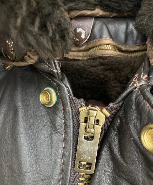 Schott（ショット）Schott (ショット) 184SM A-2 Flight Jacket【USA製】 ブラウン サイズ:38の古着・服飾アイテム