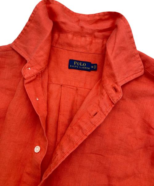 POLO RALPH LAUREN（ポロ・ラルフローレン）POLO RALPH LAUREN (ポロ・ラルフローレン) リネンシャツ レッド サイズ:14の古着・服飾アイテム