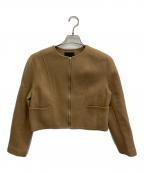 anuansアニュアンス）の古着「ウールダブルクロスリバーショートジャケット」｜ブラウン