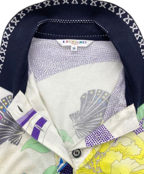 LEONARD SPORT（レオナール スポーツ）LEONARD SPORT (レオナール スポーツ) 花柄 ロングスリーブポロカットソー パープル サイズ:38の古着・服飾アイテム