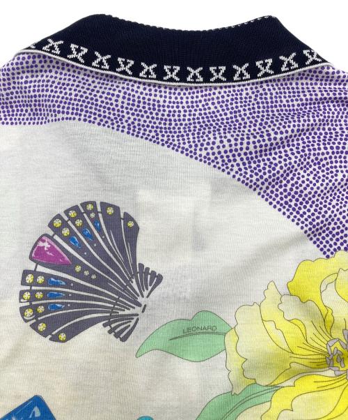 LEONARD SPORT（レオナール スポーツ）LEONARD SPORT (レオナール スポーツ) 花柄 ロングスリーブポロカットソー パープル サイズ:38の古着・服飾アイテム