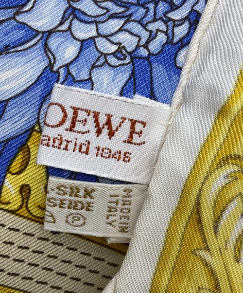 LOEWE（ロエベ）LOEWE (ロエベ) 総柄シルクスカーフ イエローの古着・服飾アイテム