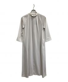 ESTNATION（エストネーション）の古着「ボウタイAラインドレス」｜ベージュ