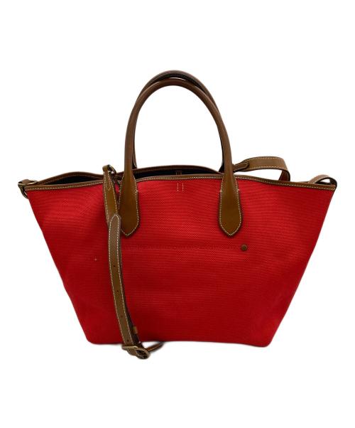 POLO RALPH LAUREN（ポロ・ラルフローレン）POLO RALPH LAUREN (ポロ・ラルフローレン) 2WAY舟形キャンバスショルダーバッグ レッドの古着・服飾アイテム