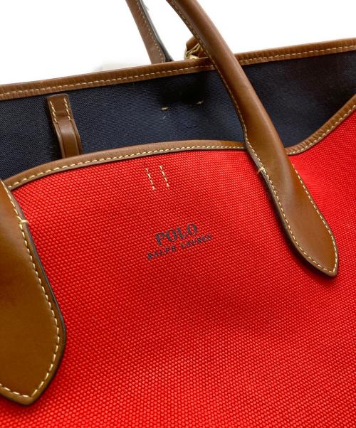 POLO RALPH LAUREN（ポロ・ラルフローレン）POLO RALPH LAUREN (ポロ・ラルフローレン) 2WAY舟形キャンバスショルダーバッグ レッドの古着・服飾アイテム
