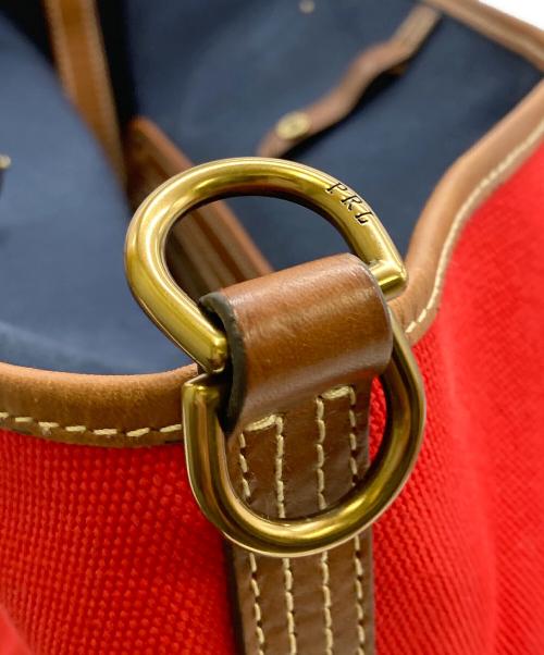 POLO RALPH LAUREN（ポロ・ラルフローレン）POLO RALPH LAUREN (ポロ・ラルフローレン) 2WAY舟形キャンバスショルダーバッグ レッドの古着・服飾アイテム