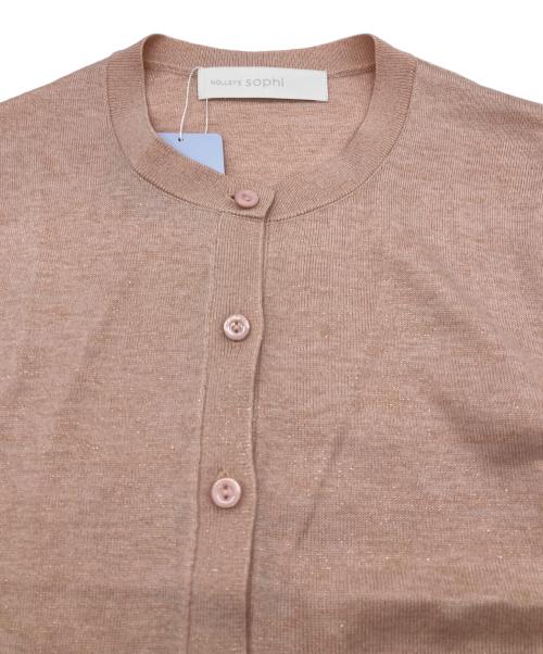 NOLLEY'S sophi（ノーリーズソフィー）NOLLEY'S sophi (ノーリーズソフィー) W混ラメクルーネックカーディガン ピンク サイズ:36 未使用品の古着・服飾アイテム