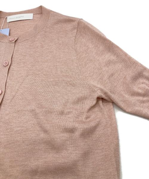 NOLLEY'S sophi（ノーリーズソフィー）NOLLEY'S sophi (ノーリーズソフィー) W混ラメクルーネックカーディガン ピンク サイズ:36 未使用品の古着・服飾アイテム