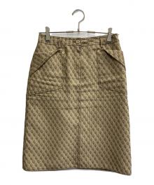 BOTTEGA VENETA（ボッテガベネタ）の古着「BV モノグラムタイトスカート」｜ブラウン