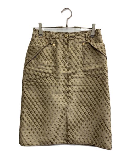 BOTTEGA VENETA（ボッテガベネタ）BOTTEGA VENETA (ボッテガベネタ) BV モノグラムタイトスカート ブラウン サイズ:42の古着・服飾アイテム