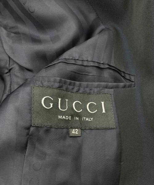 GUCCI（グッチ）GUCCI (グッチ) エポレット付き ダブルジャケット ネイビー サイズ:42の古着・服飾アイテム