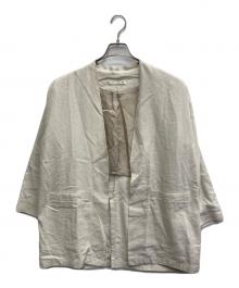 evam eva（エヴァムエヴァ）の古着「silk linen jacket」｜アイボリー