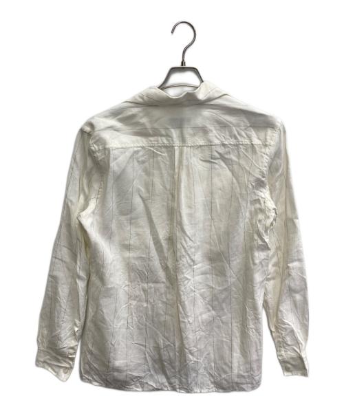 Massimo d Augusto（マッシモダウグスト）Massimo d Augusto (マッシモダウグスト) リネンストライプオープンカラーシャツ アイボリー サイズ:Mの古着・服飾アイテム