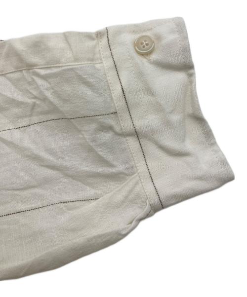 Massimo d Augusto（マッシモダウグスト）Massimo d Augusto (マッシモダウグスト) リネンストライプオープンカラーシャツ アイボリー サイズ:Mの古着・服飾アイテム