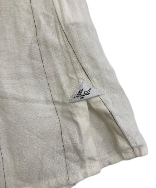 Massimo d Augusto（マッシモダウグスト）Massimo d Augusto (マッシモダウグスト) リネンストライプオープンカラーシャツ アイボリー サイズ:Mの古着・服飾アイテム
