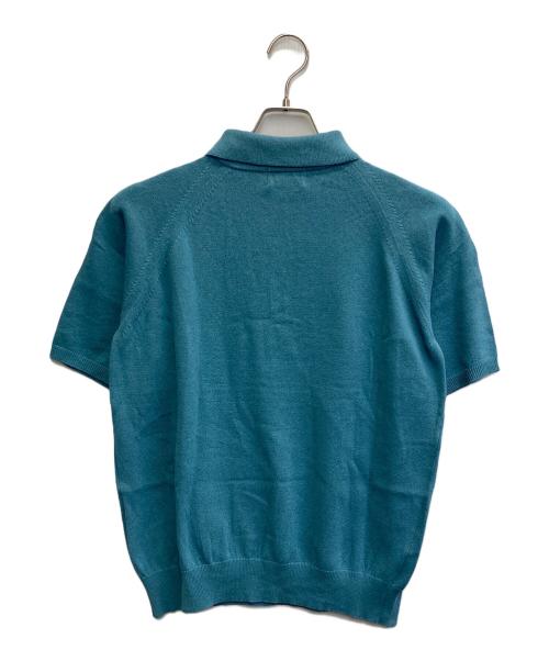 Atelier BERUN（アトリエベルン）Atelier BERUN (アトリエベルン) コットンニットポロシャツ ブルー サイズ:Mの古着・服飾アイテム
