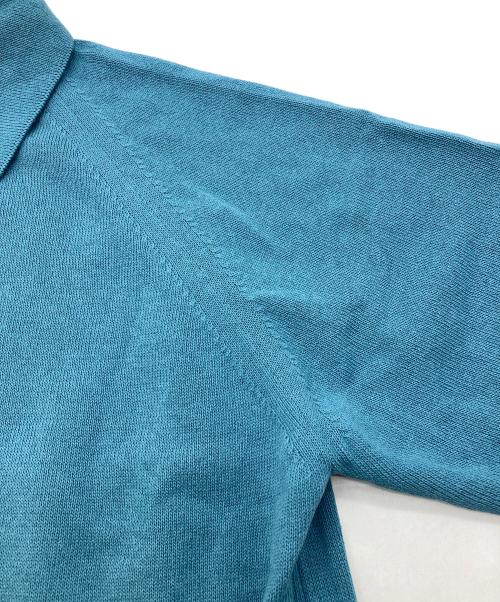 Atelier BERUN（アトリエベルン）Atelier BERUN (アトリエベルン) コットンニットポロシャツ ブルー サイズ:Mの古着・服飾アイテム