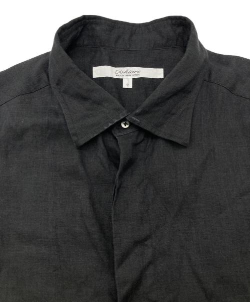 Tokiari（トキアリ）Tokiari (トキアリ) リネンシャツ ブラック サイズ:2の古着・服飾アイテム