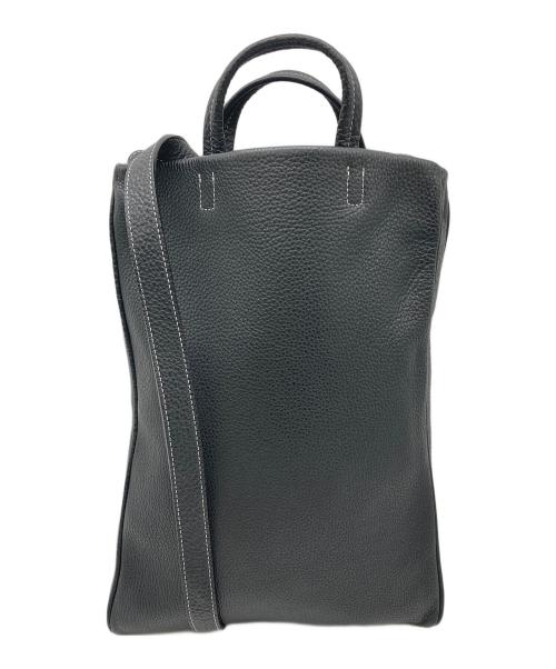 A（エイス）A (エイス) TOMORROW LAND (トゥモローランド) 【別注】TOTE&SHOULDER シュリンクレザー 2WAYバッグ ブラックの古着・服飾アイテム