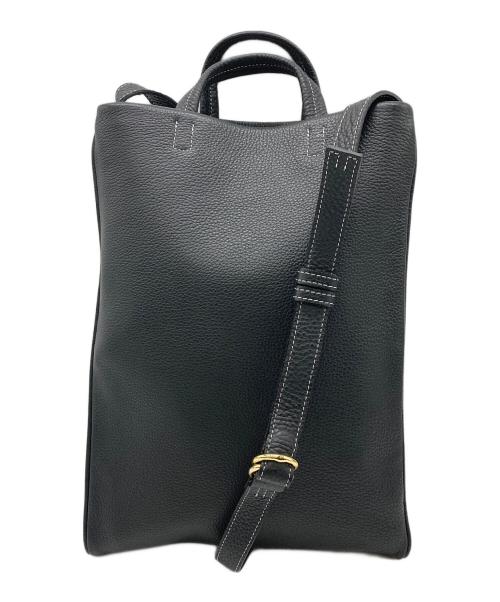 A（エイス）A (エイス) TOMORROW LAND (トゥモローランド) 【別注】TOTE&SHOULDER シュリンクレザー 2WAYバッグ ブラックの古着・服飾アイテム