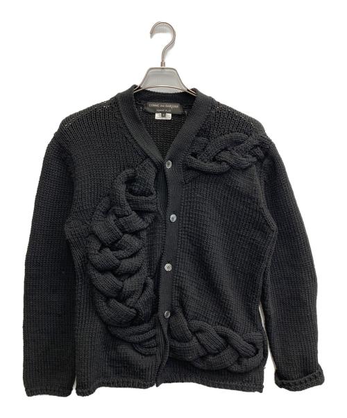 COMME des GARCONS HOMME PLUS（コムデギャルソンオムプリュス）COMME des GARCONS HOMME PLUS (コムデギャルソンオムプリュス) Cable Knit Cardigan【AD2023】 ブラック サイズ:Sの古着・服飾アイテム