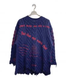 DAIRIKU（ダイリク）の古着「25AW "TATTOO" Embroidery Cable Knit」｜ネイビー