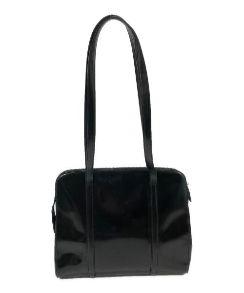 PRADA（プラダ）PRADA (プラダ) エナメルハンドバック ブラックの古着・服飾アイテム