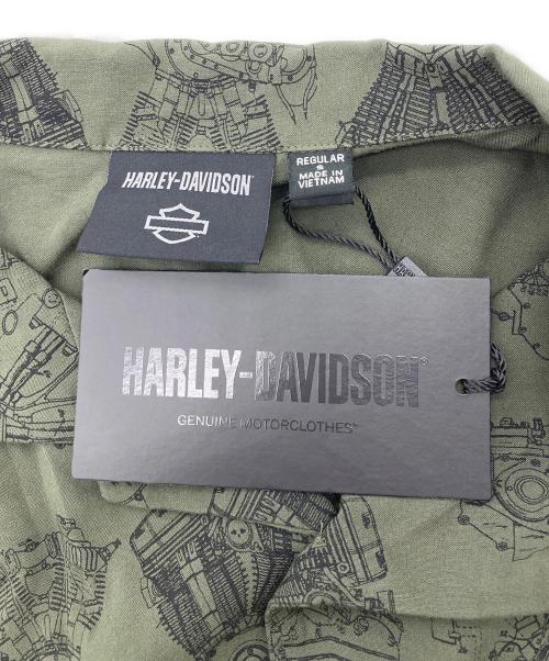 HARLEY-DAVIDSON（ハーレーダビッドソン）HARLEY-DAVIDSON (ハーレーダビッドソン) オープンカラーシャツ グリーン サイズ:S 未使用品の古着・服飾アイテム