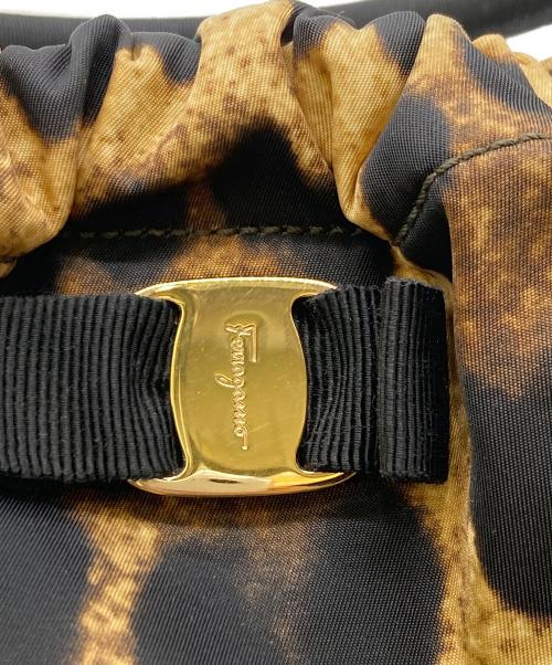 Salvatore Ferragamo（サルヴァトーレ フェラガモ）Salvatore Ferragamo (サルヴァトーレ フェラガモ) レオパード柄ハンドバック ブラウンの古着・服飾アイテム