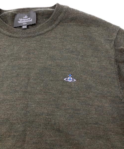Vivienne Westwood man（ヴィヴィアン ウェストウッド マン）Vivienne Westwood man (ヴィヴィアン ウェストウッド マン) オーブ刺繍ニット グリーン サイズ:44の古着・服飾アイテム