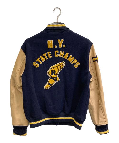 POLO RALPH LAUREN（ポロ・ラルフローレン）POLO RALPH LAUREN (ポロ・ラルフローレン) メルトンレザーアワードスタジャン ネイビー サイズ:Lの古着・服飾アイテム