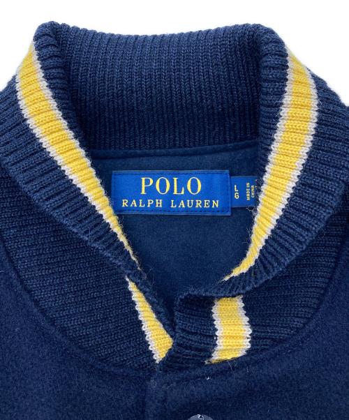 POLO RALPH LAUREN（ポロ・ラルフローレン）POLO RALPH LAUREN (ポロ・ラルフローレン) メルトンレザーアワードスタジャン ネイビー サイズ:Lの古着・服飾アイテム
