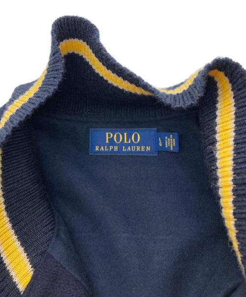 POLO RALPH LAUREN（ポロ・ラルフローレン）POLO RALPH LAUREN (ポロ・ラルフローレン) メルトンレザーアワードスタジャン ネイビー サイズ:Lの古着・服飾アイテム
