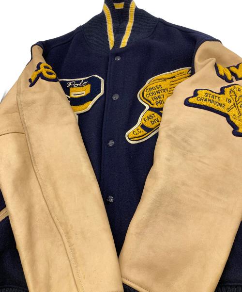 POLO RALPH LAUREN（ポロ・ラルフローレン）POLO RALPH LAUREN (ポロ・ラルフローレン) メルトンレザーアワードスタジャン ネイビー サイズ:Lの古着・服飾アイテム
