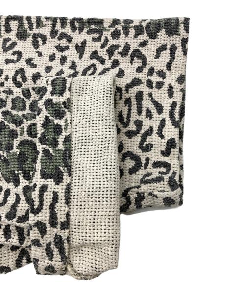 stussy（ステューシー）stussy (ステューシー) LEOPARD MESH ZIP JACKET アイボリー×グリーン サイズ:Lの古着・服飾アイテム