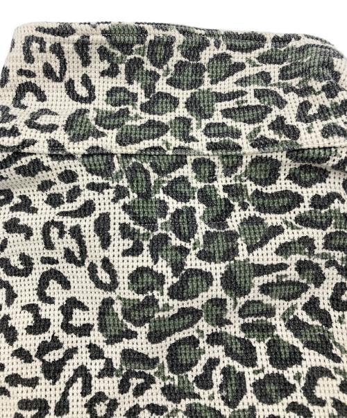 stussy（ステューシー）stussy (ステューシー) LEOPARD MESH ZIP JACKET アイボリー×グリーン サイズ:Lの古着・服飾アイテム