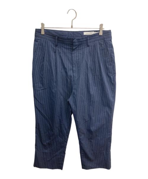 nonnative（ノンネイティブ）nonnative (ノンネイティブ) ストライプワイドスラックス ネイビー サイズ:3の古着・服飾アイテム