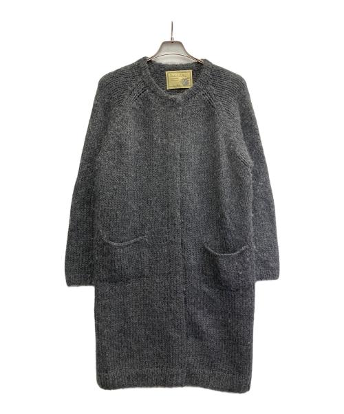 Lisette Tricote A La Main（リゼッタ）Lisette Tricote A La Main (リゼッタ) ウールニットノーカラーコート グレー サイズ:表記無しの古着・服飾アイテム