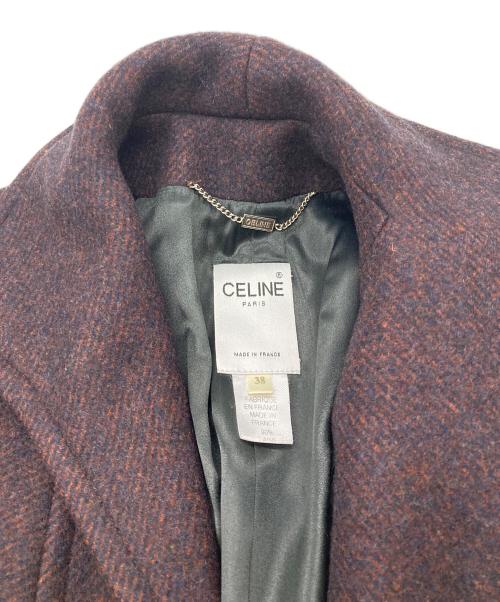 CELINE（セリーヌ）CELINE (セリーヌ) ヴィンテージウールカシミヤブレンドコート ボルドー サイズ:Mの古着・服飾アイテム