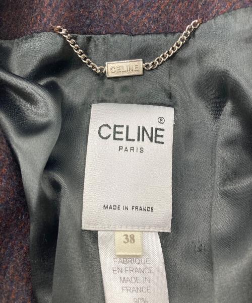 CELINE（セリーヌ）CELINE (セリーヌ) ヴィンテージウールカシミヤブレンドコート ボルドー サイズ:Mの古着・服飾アイテム