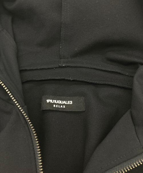 1piu1uguale3（ウノピュウノウグァーレトレ）1piu1uguale3 (ウノピュウノウグァーレトレ) ラムレザードッキングパーカー ブラック サイズ:Mの古着・服飾アイテム